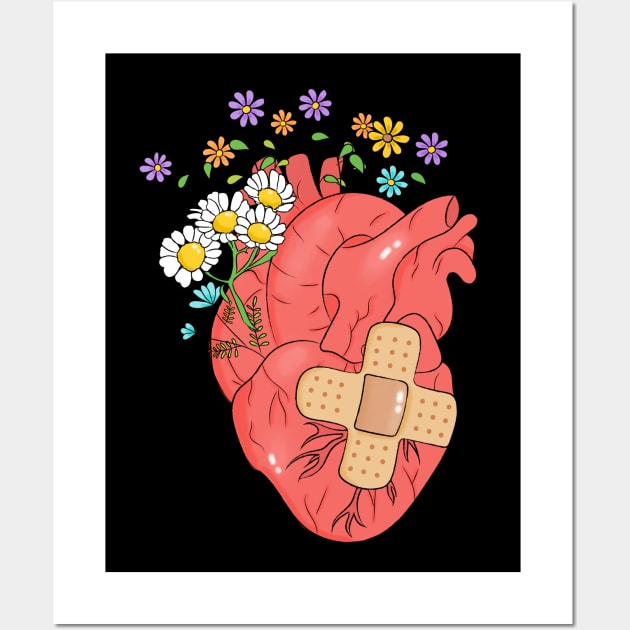 Floral Broken Heart Wall Art by Lizzamour